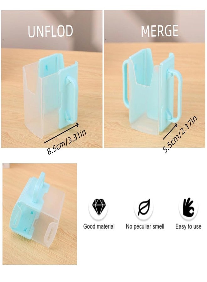 LIUHUIZEYU Children's Juice Box Holder,LIUHUIZEYU Telescopic Cupholder Juice Bag Holder for Toddlers No Squeeze Adjustable Folding Food Pouch and Milk Box Holder for Kids No Spill (Blue), Unisex - Image 3
